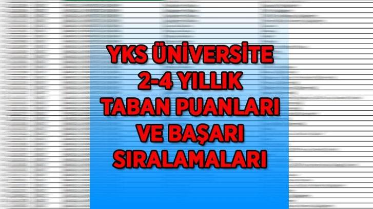 2-4 YILLIK ÜNİVERSİTE TABAN PUANLARI | EA, SAY, SÖZ PUAN türüne göre alım yapan Üniversite bölümleri ve başarı sıralamaları...