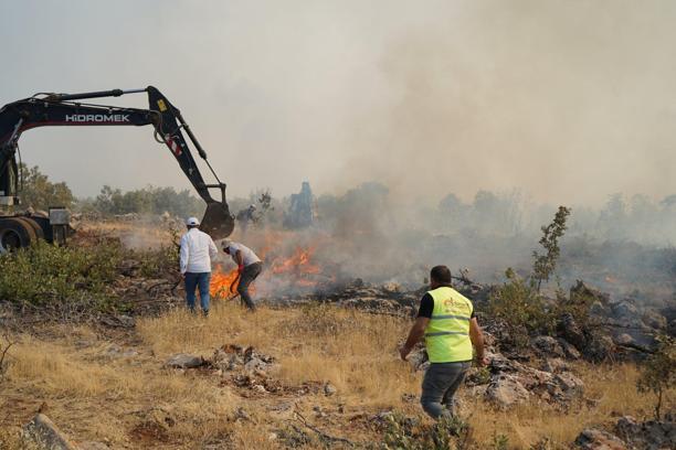 Mardin'deki örtü yangını 5 saatte söndürüldü
