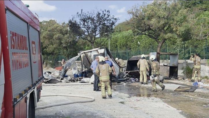 İstanbuol - Bakırköy'deki Sosyete Pazar'ının çay ocağında yangın
