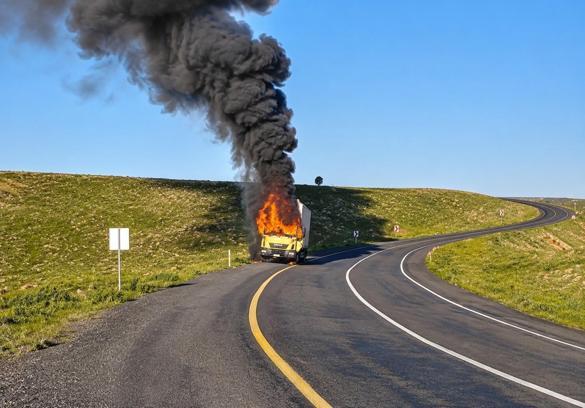 Şanlıurfa'da TIR alev alev yandı