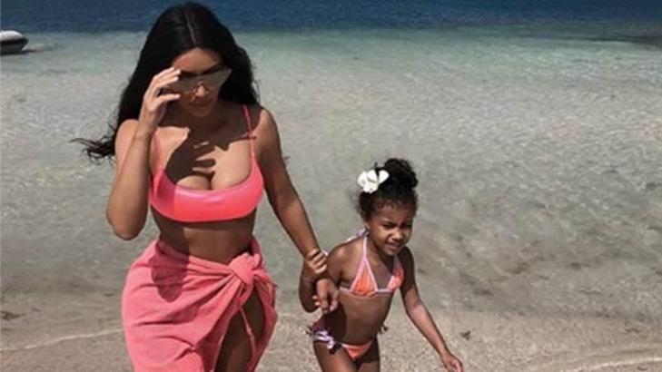 Kızı North'u 'photoshop'layan Kim Kardashian'ın şaibeli anneliği