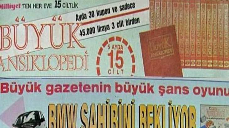 Gazetelerin kuponla verdiği eşyalar