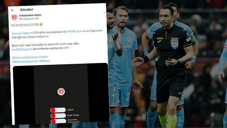 Antalyaspor'dan olay Galatasaray paylaşımı! 'Adalet herkese lazım olacak'