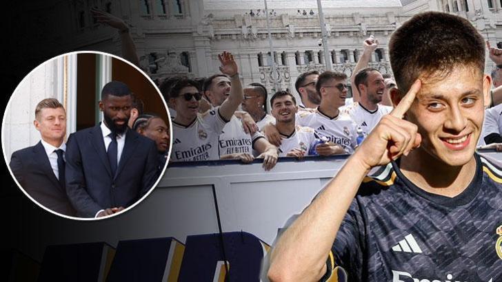 Real Madrid şampiyonluk kutlamalarında Arda Güler coşkusu! Rüdiger'den övgü: Türk elmas