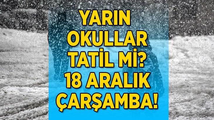 YARIN OKULLAR TATİL Mİ? 18 Aralık Çarşamba kar tatili olan iller hangisi? Gözler Valilik açıklamalarına çevrildi!