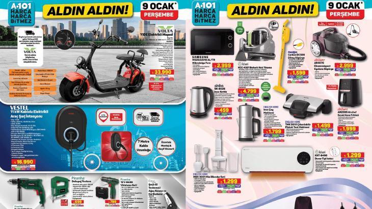 A101 AKTÜEL 9 OCAK 2025 KATALOĞU: Bu hafta Perşembe Aldın Aldın A101 katalog indirimleri çıktı! Elektrikli moped, süpürge, çay makinesi