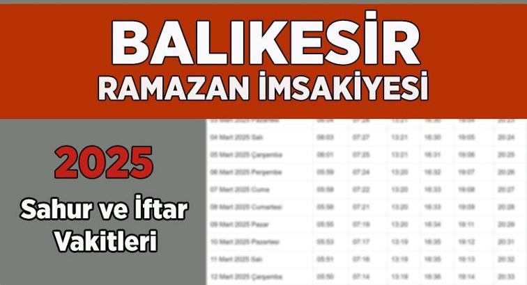 DİYANET BALIKESİR İMSAKİYE 2025 | İftar Vakti, Sahur Saati Balıkesir: İmsakiye 2025 Balıkesir oruç kaçta açılacak, imsak kaçta başlıyor?