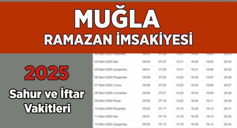 DİYANET MUĞLA İMSAKİYE 2025 | İftar Vakti, Sahur Saati Muğla: İmsakiye 2025 Muğla oruç kaçta açılacak, imsak kaçta başlıyor?