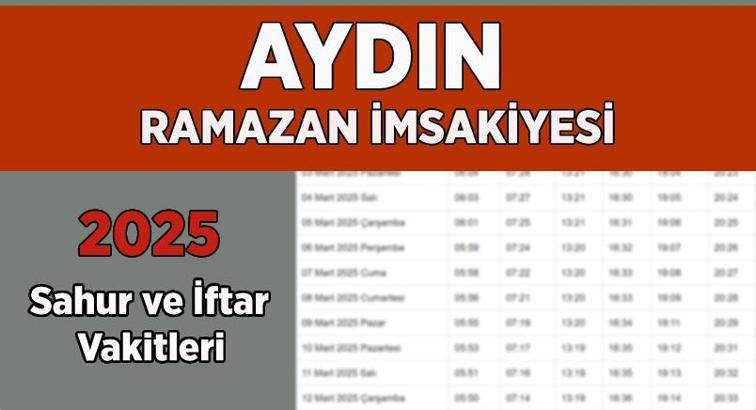 DİYANET AYDIN İMSAKİYE 2025 | İftar Vakti, Sahur Saati Aydın: İmsakiye 2025 Aydın oruç kaçta açılacak, imsak kaçta başlıyor?