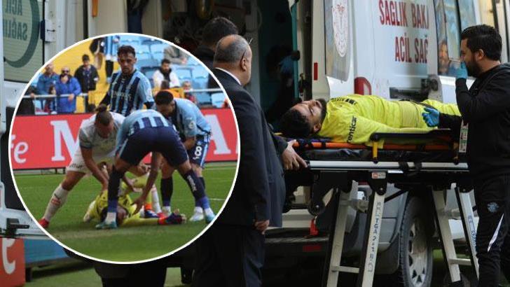 Adana Demirspor-Bodrum FK maçında korkutan sakatlık! Ambulansla hastaneye götürüldü