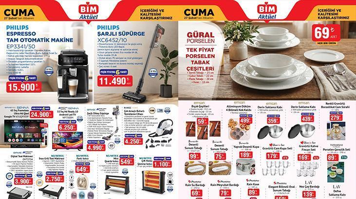 ÜRÜNLER SATIŞTA! BİM AKTÜEL KATALOĞU | BİM 27 Şubat aktüel kataloğunda bu hafta hangi ürünler satışta? Kahve Makinesi, Tost Makinesi, Isıtıcı, Karnıyarık Tencere...