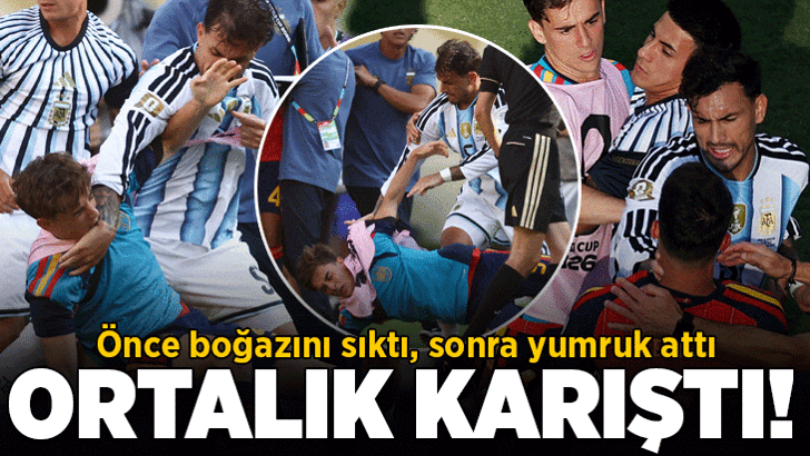 Dünya Kupası'nda maç bitti, ortalık boks ringine döndü! Yumruk sonrası kırmızı kart gördü