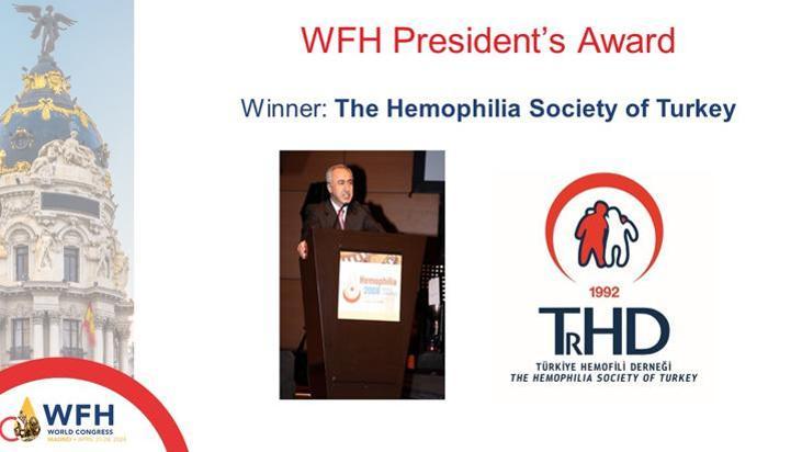 Türkiye Hemofili Derneği'ne Dünya Hemofili Federasyonu'ndan ödül