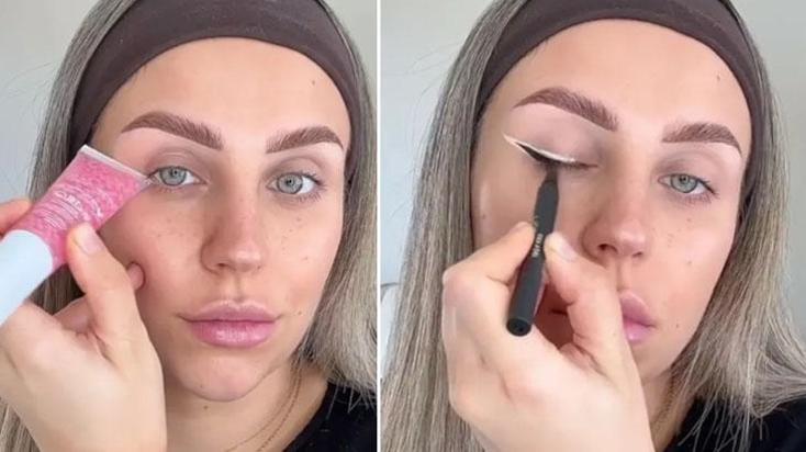 Saniyeler içinde muntazam eyeliner kuyruğu! Usta makyöz taktiği, pudrayla eşit olacak