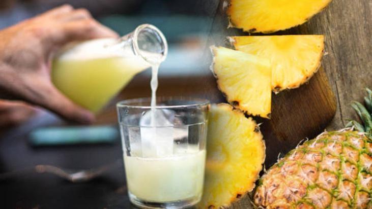 Haftada 4 kilo verdiren ananas sirkesi! Her sabah 1 tatlı kaşığıyla göbek gidiyor