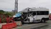 Silivri'de işçileri taşıyan minibüs kaza yaptı! Yaralılar var