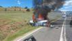 Kaza sonrası alev alıp yanan otomobilin sürücüsü öldü