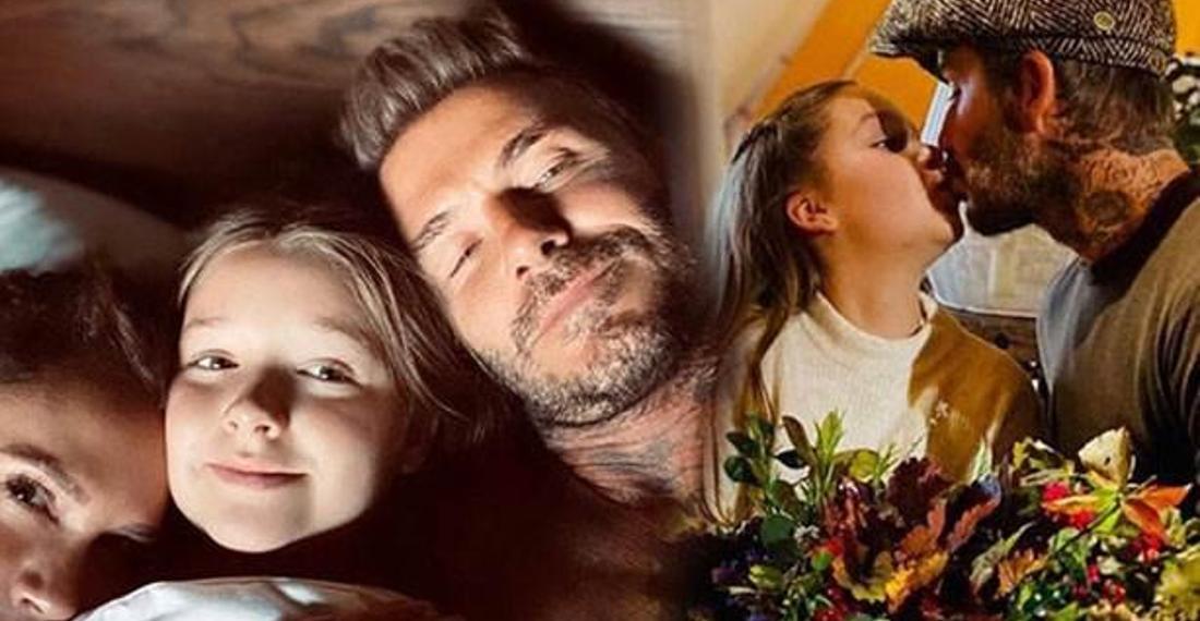 David Beckham neden kızını dudağından öptü?