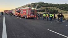 Denizlide kahreden olay Yolcu otobüsü yandı: Bölgeden görüntüler