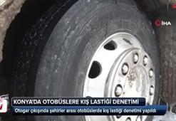 Konya'da otobüslere kış lastiği denetimi