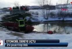 Tekirdağ'da otomobil dereye uçtu