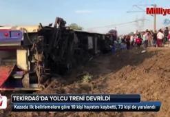 Tekirdağ'da yolcu treni devrildi