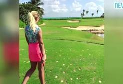 Güzelliğiyle hayran bırakan golfçü