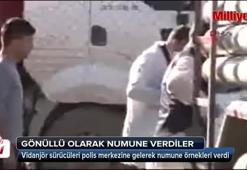 Tuzla'da vidanjör sürücüleri gönüllü olarak numune verdi