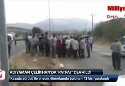 Adıyaman'da çapa makinesi devrildi