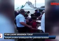 İftar çadırında utandıran tokat