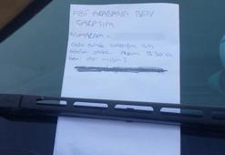 Arabasına gelince bu notu gördü: 'Akşam 19:30'da...'