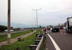 TEM'de takla atan otomobildeki 1 kişi öldü, 4 kişi yaralandı