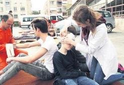 Öğrencilerle acil durum tatbikatı