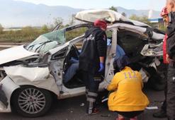 Son dakika... TEM’de feci kaza! Karşı şeride geçen TIR otomobili biçti