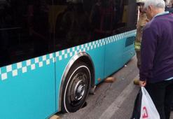 Her şey bir anda oldu! Otobüstekiler ne olduğunu anlamadı