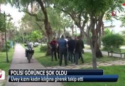 Eve geç gelen kızına kadın kılığında takip