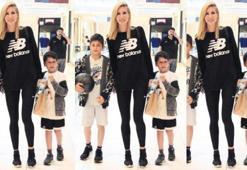 Oğullarıyla alışverişte