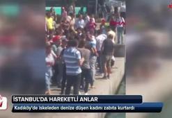 Denize düşen kadını zabıta kurtardı