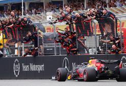 Verstappen yağmur altında kazandı