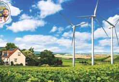 Sitede, yazlıkta  rüzgâr enerjisi