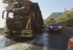 Muğla'da tır alev alev yandı