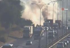 İstanbul'da korkutan tır yangını
