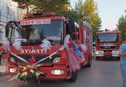 İtfaiye sirenleri düğün için çaldı