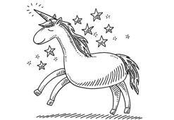 Renkli unicorn boyama sayfası
