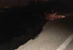 Trafiğe kapatıldı! D- 655 yolunda çökme