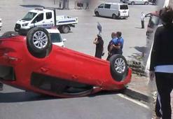 Beylikdüzü’nde direksiyon dersi aldığı otomobille takla attı