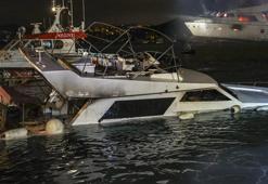 İstanbul'da tekne yangını! Herkesin gözü önünde böyle battı