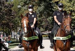 Atlı polislerden Maçka Demokrasi Parkı'nda denetim