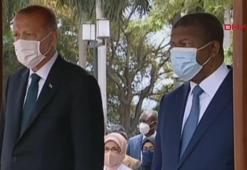 Cumhurbaşkanı Erdoğan, Angola'da resmi törenle karşılandı