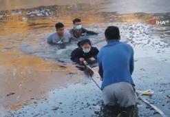 Göle düşen 9 yaşındaki kızı üniversite öğrencileri kurtardı